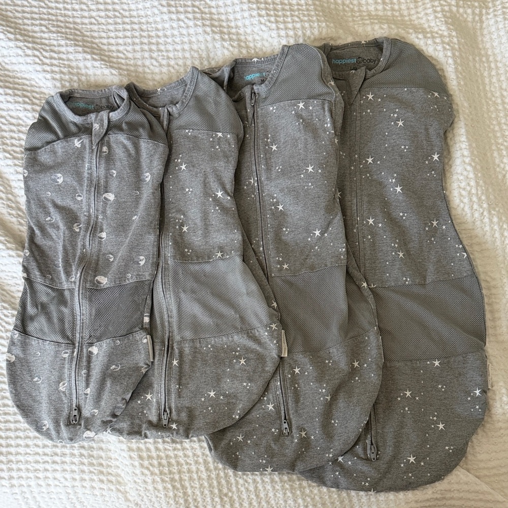 Happiest Baby Grey Star & Moon Swaddle Sleep Sacks (Set)